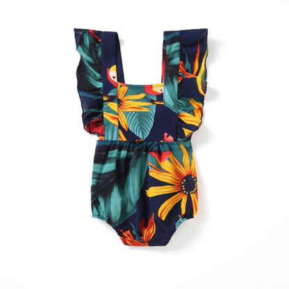Mom Daughter Matching Romper Mom And Tropical Mini Me Romper