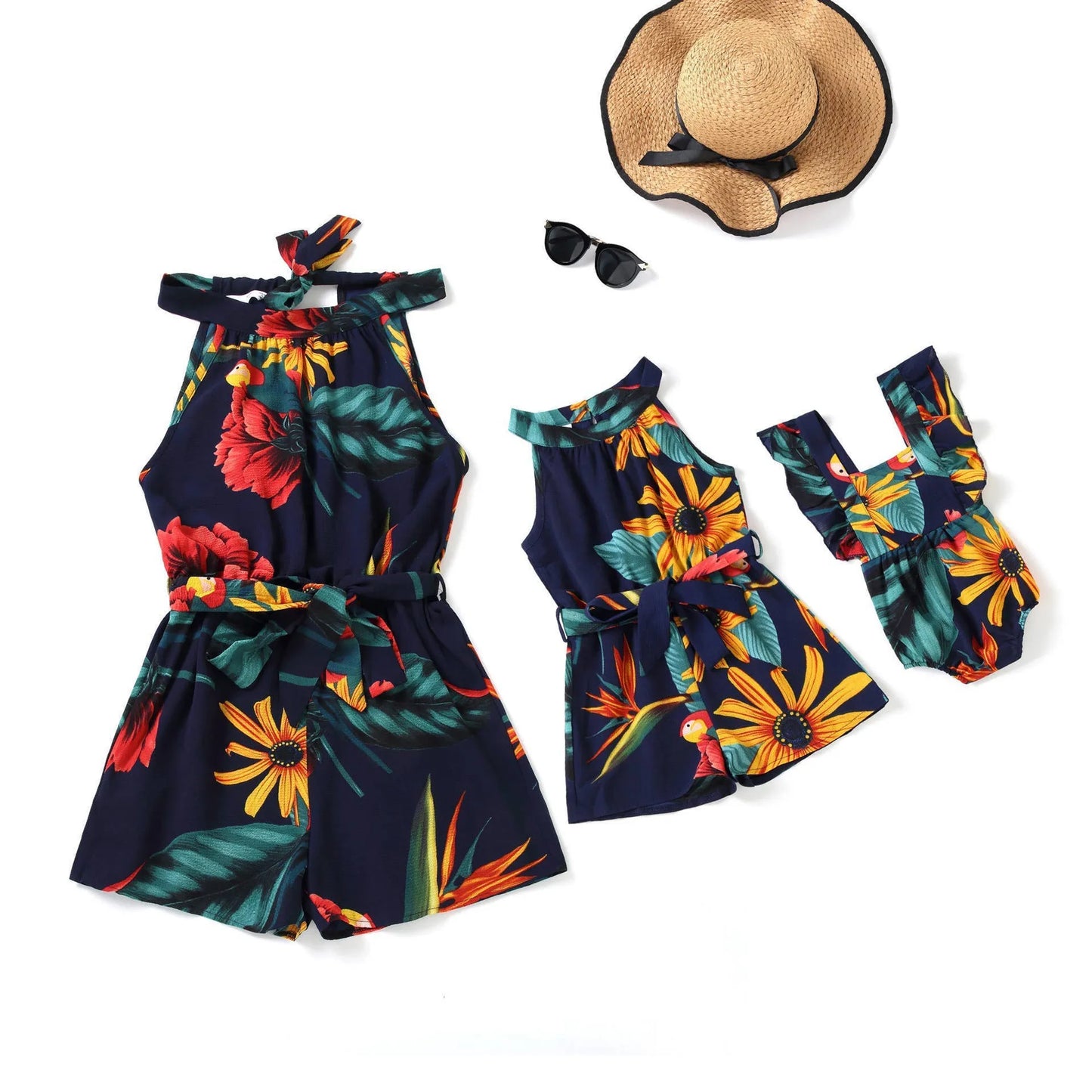 Mom Daughter Matching Romper Mom And Tropical Mini Me Romper