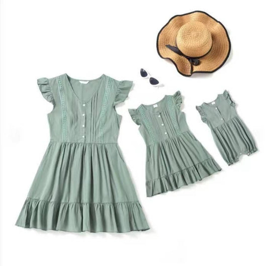 Mom Daughter Matching Dress Hot Sales Mom And Mini Me Dress