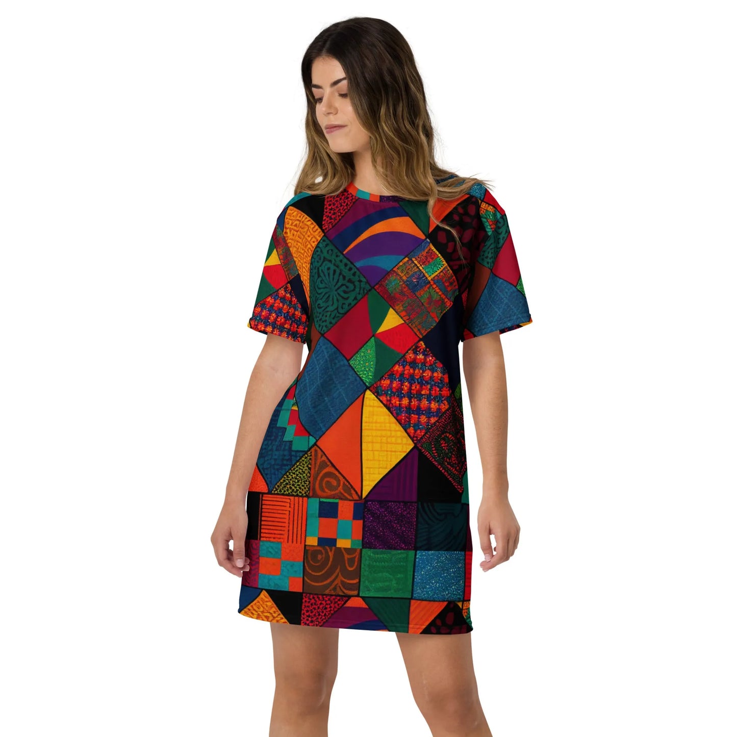 Ankara Patch Work Summer T-shirt dress