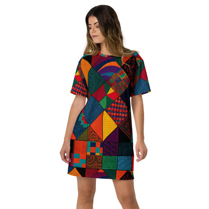 Ankara Patch Work Summer T-shirt dress