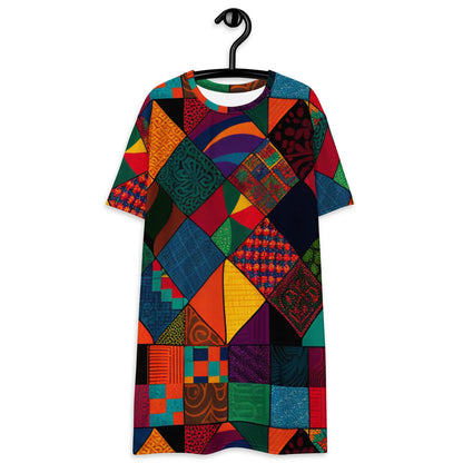 Ankara Patch Work Summer T-shirt dress