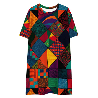 Ankara Patch Work Summer T-shirt dress