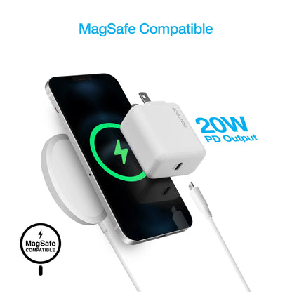 Naztech 20W PD Wall Charger + USB-C to Lightning 4ft Cbl WHT