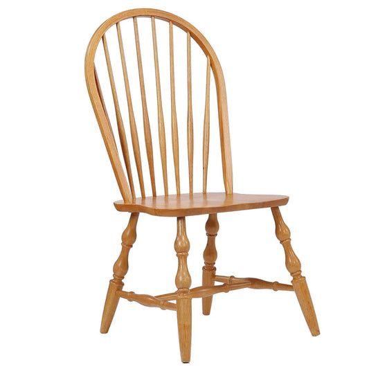 Sunset Trading Oak Selections Windsor Spindleback Dining Chair | Fully Assembled Kitchen Chair | Modern Farmhouse Minimalist Country Cottage | Light Oak | Set of 2