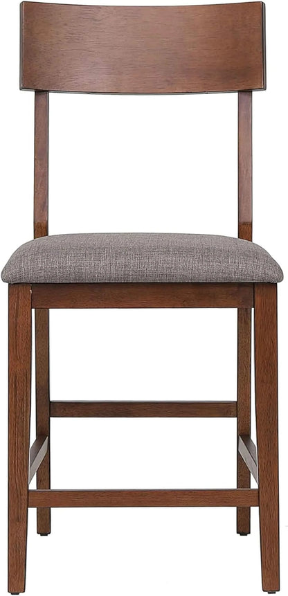 Sunset Trading Mid Century Bar Stool | Counter Height | Padded Performance Fabric Seat  | Set of 2