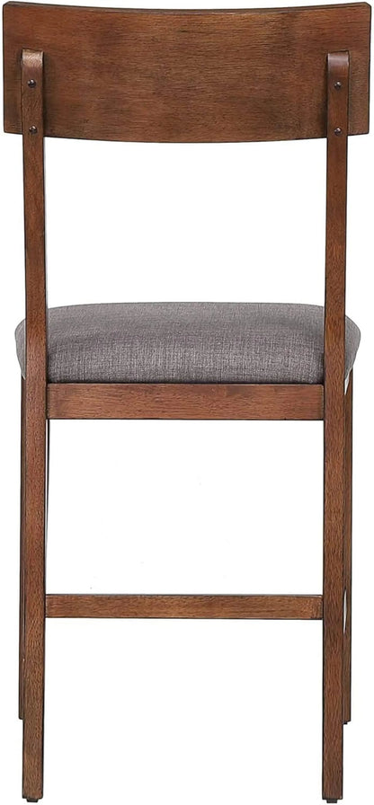 Sunset Trading Mid Century Bar Stool | Counter Height | Padded Performance Fabric Seat  | Set of 2