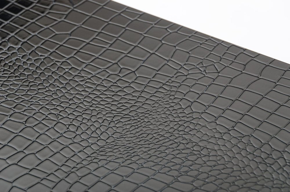 57" Black and Silver Wood And Stainless Steel Cross Legs Coffee Table With Three Drawers