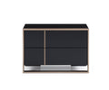 20" Black Wood Two Drawer Nightstand