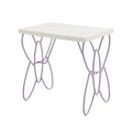 22" Lilac Steel and Wood Nightstand
