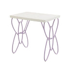 22" Lilac Steel and Wood Nightstand