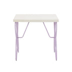 22" Lilac Steel and Wood Nightstand