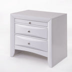 25" Espresso Three Drawers Solid Wood Nightstand