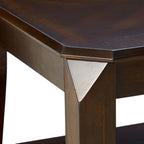 Dark Brown Solid Wood Coffee Table With Shelf