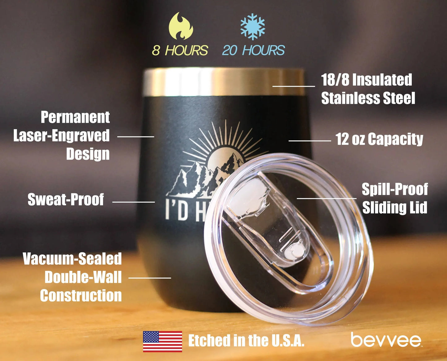 I'd Hike That Insulated Wine Tumbler - Hiking Gifts
