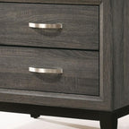 25" Gray Two Drawers Nightstand