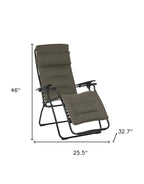 26" Black Steel Outdoor Zero Gravity Chair with Black Cushion