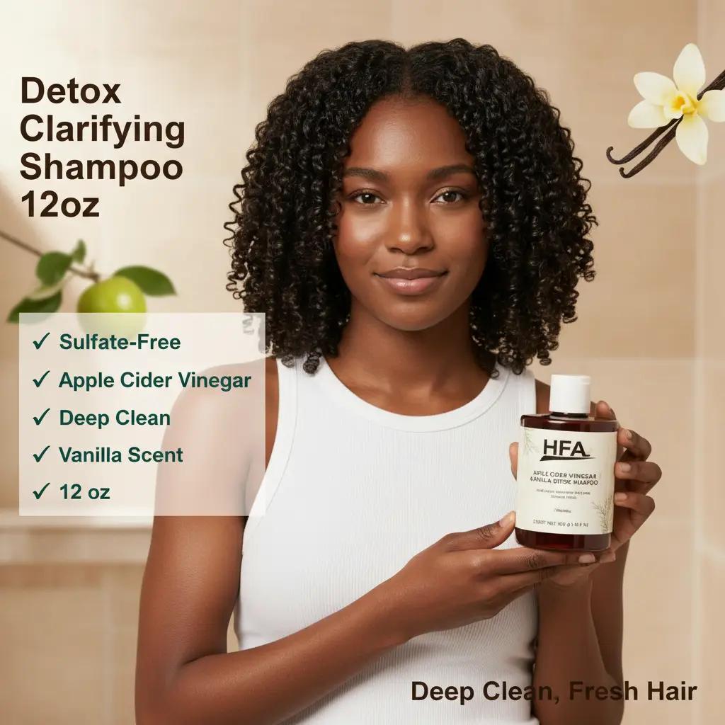 HFA. Apple Cider Detox Shampoo, Vanilla Scent 12 Ounces