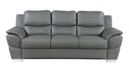 85" Gray Leather Sofa With Silver Legs