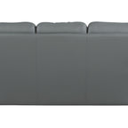 85" Gray Leather Sofa With Silver Legs