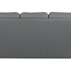 85" Gray Leather Sofa With Silver Legs