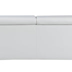 86" White Leather Sofa With Silver Legs