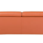 89" Camel Italian Leather Sofa With Silver Legs