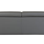 89" Dark Gray Italian Leather Sofa With Silver Legs