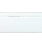 89" White Italian Leather Sofa With Silver Legs