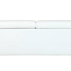 89" White Italian Leather Sofa With Silver Legs