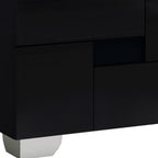 18" Black Wood And Mirrored Glass Two Drawer Nightstand
