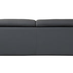87" Dark Gray Italian Leather Sofa With Silver Legs