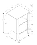 24" Black Wood Nightstand