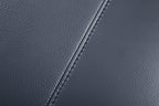 Navy Blue Italian Leather L Shaped Two Piece Sofa and Chaise Sectional