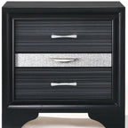 17" Rectangular Three Drawers Nightstand With Solid Wood Top