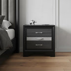 17" Rectangular Three Drawers Nightstand With Solid Wood Top