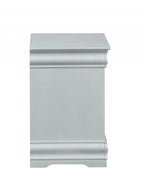 34" Antiqued White Solid Wood Three Drawer Nightstand