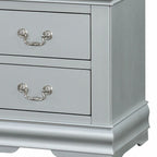 34" Antiqued White Solid Wood Three Drawer Nightstand