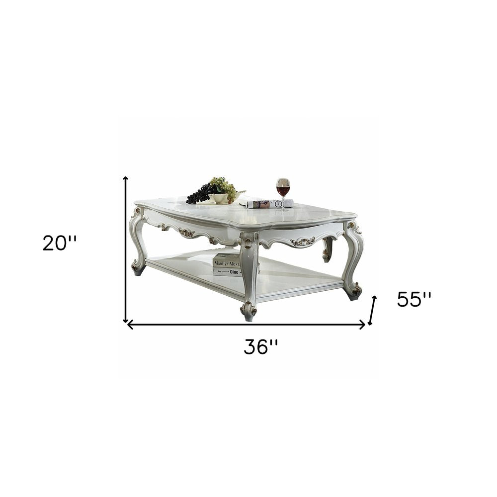 47" Platinum Solid Wood Free Form Coffee Table
