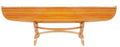 Natural Solid Wood and Glass Canoe Coffee Table