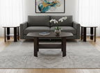Set of Three 36" Brown Coffee Table With Shelf
