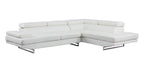 Gray Leather L Shaped Two Piece Corner Sectional
