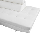 Gray Leather L Shaped Two Piece Corner Sectional