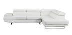 Gray Leather L Shaped Two Piece Corner Sectional
