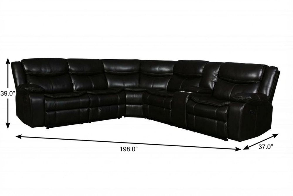 Brown Polyester Blend Reclining U Shaped Three Piece Corner Sectional With Console