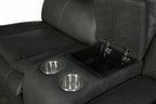 Gray Polyester Blend Reclining U Shaped Three Piece Corner Sectional With Console