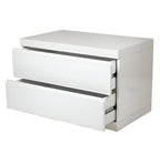 20" White Wood Two Drawer Nightstand