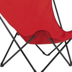 36" Red and Chrome Outdoor Camping Chair