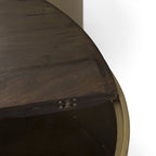 Brown Wood Round Nested Coffee Tables