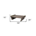 59" Brown Wood Coffee Table